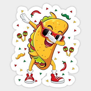 Dabbing Taco Cinco de Mayo Mexican Food Dab Men Boys Sticker